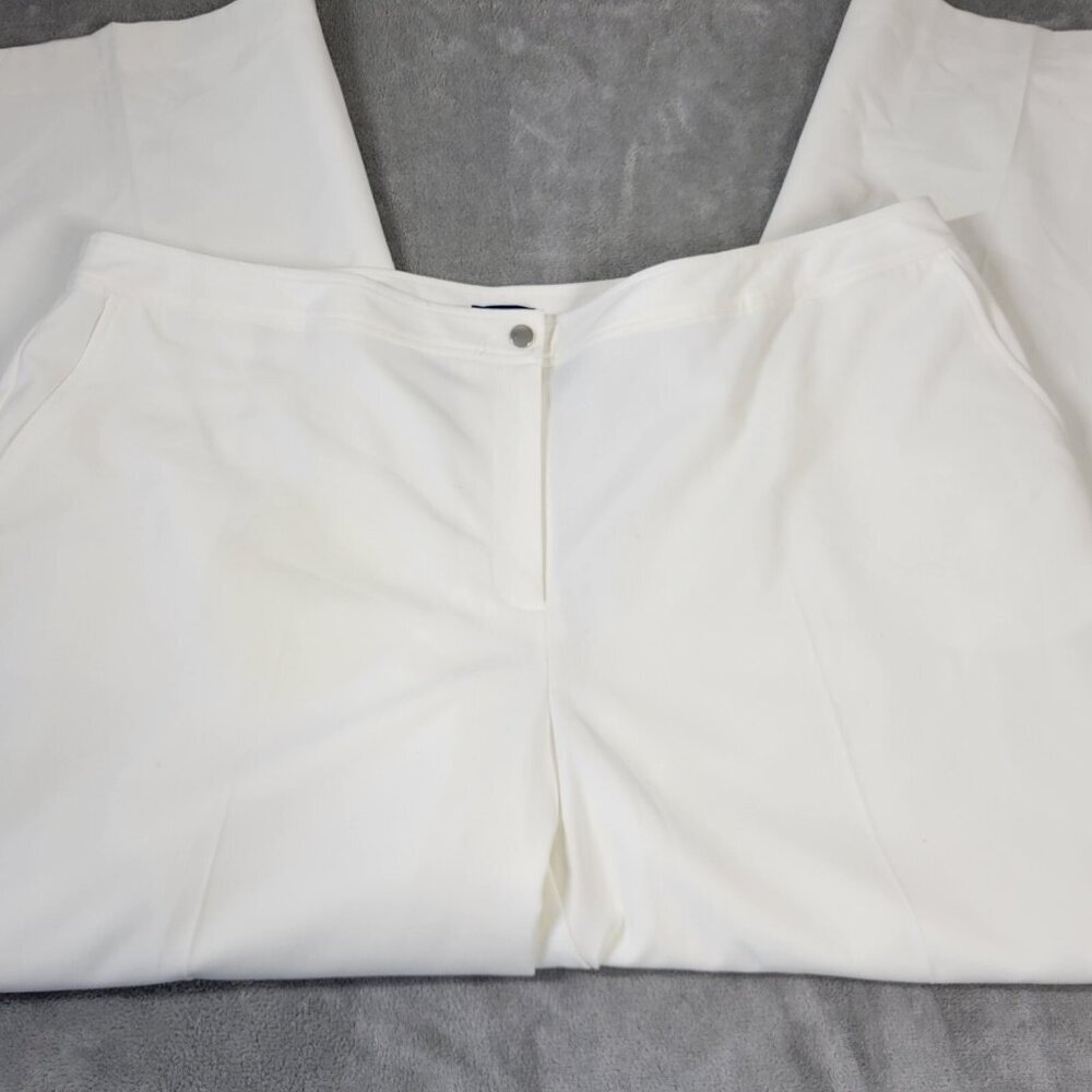 Evan Picone Women's 24W White Dress Pants Plus Size Straight Leg SL64E